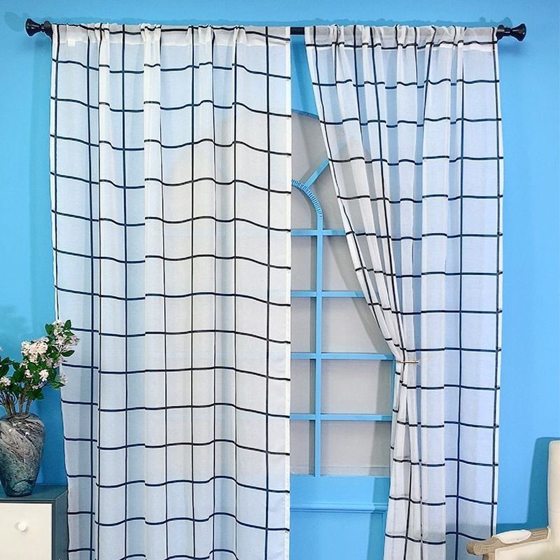 Lattice Pattern Voile Curtain Made to Measure Curtain Sheer Curtains For Living Room Bedroom
