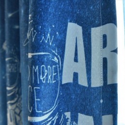 Cartoon Blue Outer Space Pattern Printed Blackout Curtain Made to Measure Curtain For Boys Children Bedroom