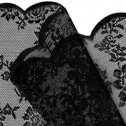 Floral Black Sheer Lace Curtains For Living Room