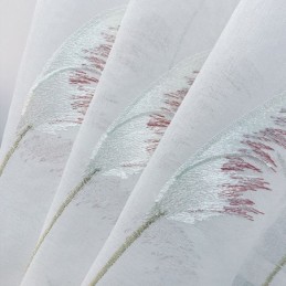 Modern Embroidered Tulle Curtains Reed Sheer Voile Living Room Bedroom