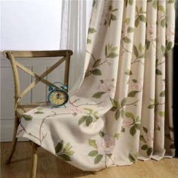 American Rural Curtain Made to Measure Curtain Fresh Flower Printed Environment Protective Cotton Fabric