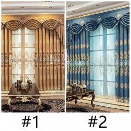 Chenille Curtain Made to Measure Curtain Europe Style Embroidery Flower Window Treatment