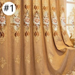 Chenille Curtain Made to Measure Curtain Europe Style Embroidery Flower Window Treatment