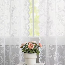 Modern Tulle Curtain Made to Measure Curtain Floral Voile Sheer For Living Room