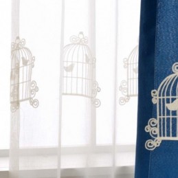 Breathable Sheer Curtain Made to Measure Curtain Bird Cage Embroidery Living Room