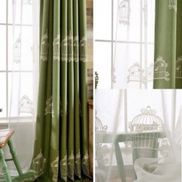 Breathable Sheer Curtain Made to Measure Curtain Bird Cage Embroidery Living Room