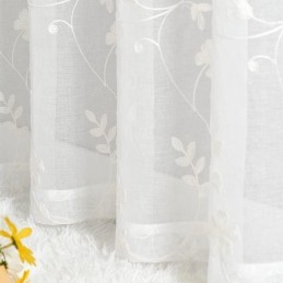 White Sheer Curtains Embroidered Windows Curtain Made to Measure Curtain Drapes Living Room Bedroom