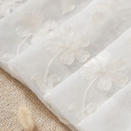 White Sheer Curtains Embroidered Windows Curtain Made to Measure Curtain Drapes Living Room Bedroom