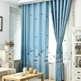 Nordic Style Castle Embroidered Window Treatment Curtains For Living Room Bedroom