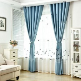 Nordic Style Castle Embroidered Window Treatment Curtains For Living Room Bedroom
