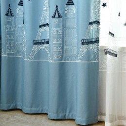 Nordic Style Castle Embroidered Window Treatment Curtains For Living Room Bedroom