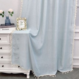 Solid Color Tulle Curtains Modern Sheer Voile Curtain Made to Measure Curtain Living Room