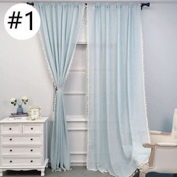 Solid Color Tulle Curtains Modern Sheer Voile Curtain Made to Measure Curtain Living Room