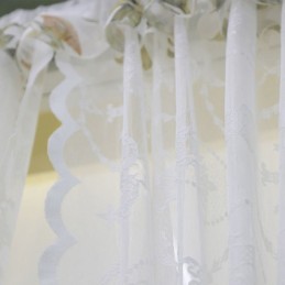 White Sheer Window Curtains Plant Voile Drapes For Living Room Bedroom