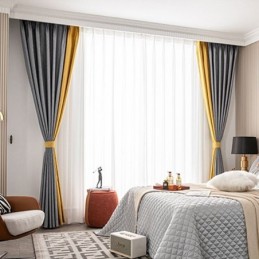 Geometric Jacquard Curtains Blackout For Living Room
