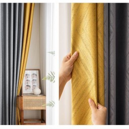 Geometric Jacquard Curtains Blackout For Living Room