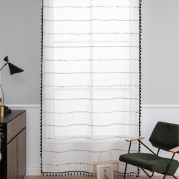 Nordic Sheer Curtains Stripe Pattern Semi Voile
