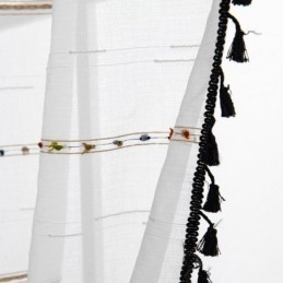 Nordic Sheer Curtains Stripe Pattern Semi Voile