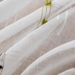 Nordic Sheer Curtains Stripe Pattern Semi Voile