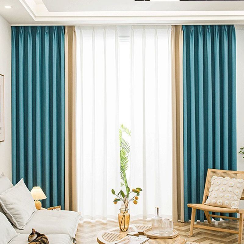 Nordic Curtains Solid Color Blackout For Living Room