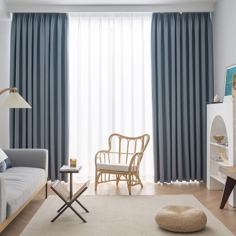 Nordic Curtains Solid Color Blackout For Living Room