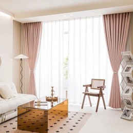 Nordic Curtains Solid Color Blackout For Living Room