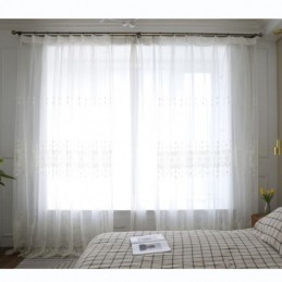 Simple Sheer Curtain Made to Measure Curtain White All match Embroidery Living Room