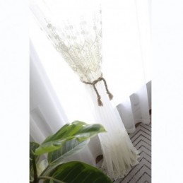 Simple Sheer Curtain Made to Measure Curtain White All match Embroidery Living Room