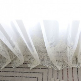 Simple Sheer Curtain Made to Measure Curtain White All match Embroidery Living Room