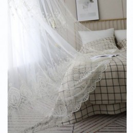 Simple Sheer Curtain Made to Measure Curtain White All match Embroidery Living Room