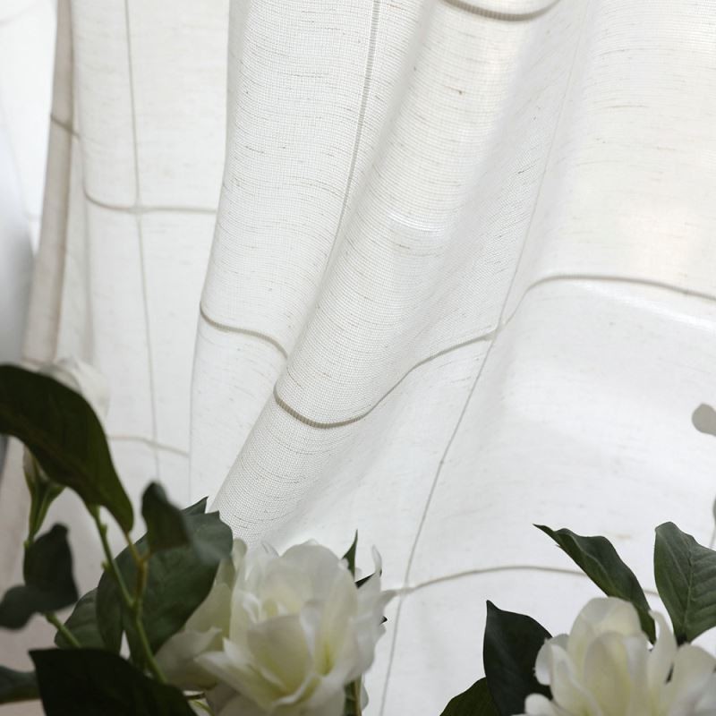 Minimalist Sheer Curtain Made to Measure Curtain Large Lattice Jacquard Voile Panel Living Room One