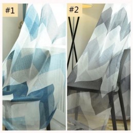 Nordic Simple Sheer Curtain Made to Measure Curtain Wavy Pattern Printed Living Room