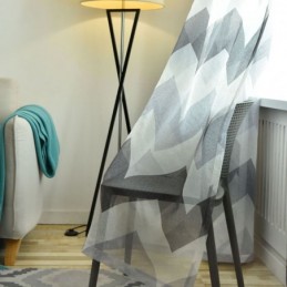 Nordic Simple Sheer Curtain Made to Measure Curtain Wavy Pattern Printed Living Room