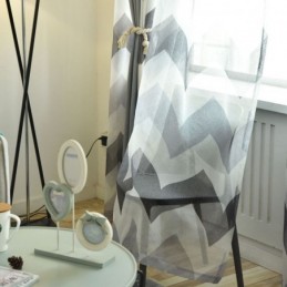 Nordic Simple Sheer Curtain Made to Measure Curtain Wavy Pattern Printed Living Room