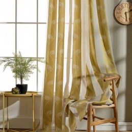 Mordern Voile Drapes Leaf Sheer Curtain Made to Measure Curtain For Bedroom Living Room