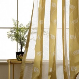 Mordern Voile Drapes Leaf Sheer Curtain Made to Measure Curtain For Bedroom Living Room