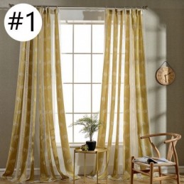 Mordern Voile Drapes Leaf Sheer Curtain Made to Measure Curtain For Bedroom Living Room