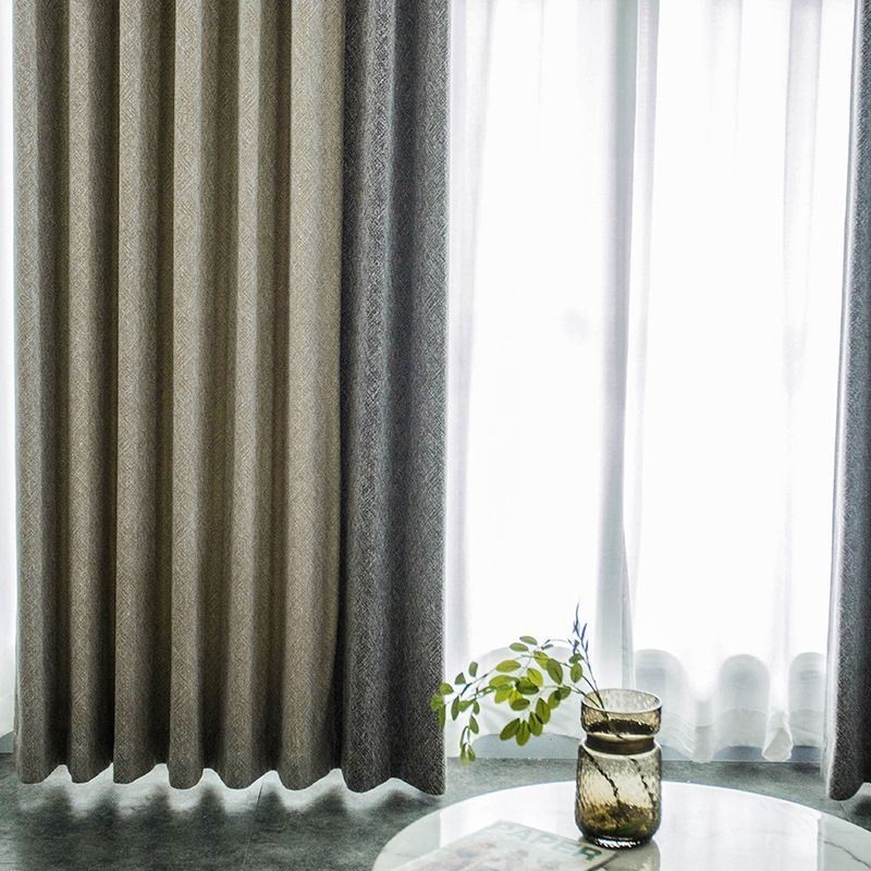 Nordic Patchwork Curtains Solid Color Blackout For Living Room