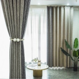 Nordic Patchwork Curtains Solid Color Blackout For Living Room