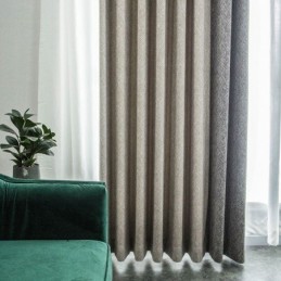 Nordic Patchwork Curtains Solid Color Blackout For Living Room