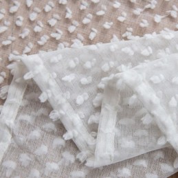 White Sheer Curtain Made to Measure Curtain Embossed Voile Draperies For Living Room Bedroom