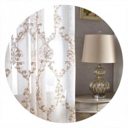 Embroidered Tulle Curtain Made to Measure Curtain Modern Voile Gauze Curtains For Living Room Bedroom