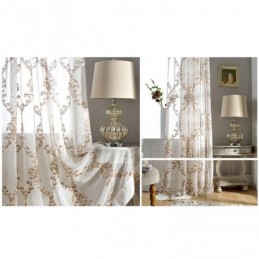 Embroidered Tulle Curtain Made to Measure Curtain Modern Voile Gauze Curtains For Living Room Bedroom