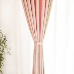 Nordic Patchwork Curtains Solid Color Blackout For Living Room