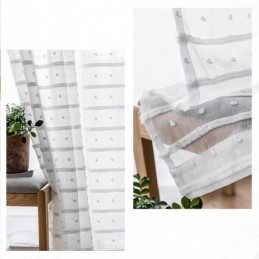 White Sheer Curtain Made to Measure Curtain Embroidered Tulle Curtains For Living Room