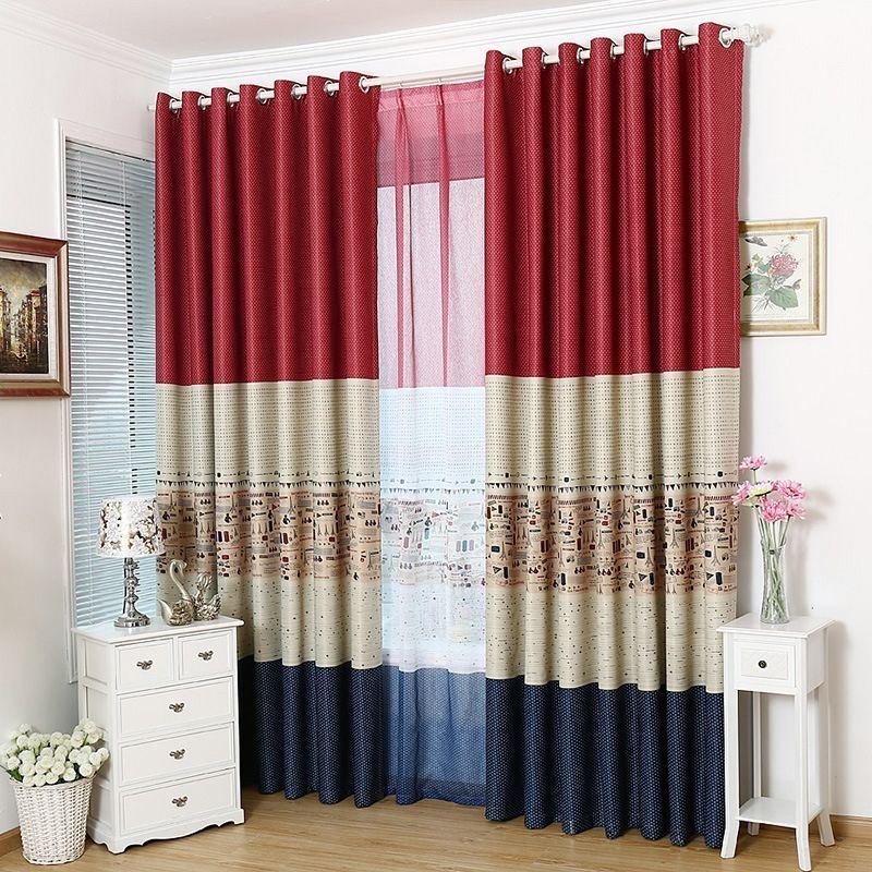 British Style Blackout Curtain Made to Measure Curtain Tower Patterns Printed Curtains For Living Room