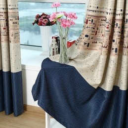 British Style Blackout Curtain Made to Measure Curtain Tower Patterns Printed Curtains For Living Room