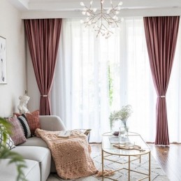 Nordic Velvet Curtains Blackout For Bedroom Living Room Solid Color