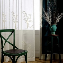 Classic Sheer Curtain Made to Measure Curtain Bamboo Embroidered Tulle Curtains For Living Room