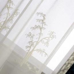 Classic Sheer Curtain Made to Measure Curtain Bamboo Embroidered Tulle Curtains For Living Room